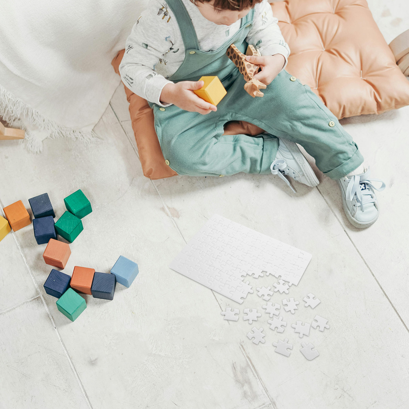 4 hojas de piezas de rompecabe - Puzzle Blank White reseña y precio